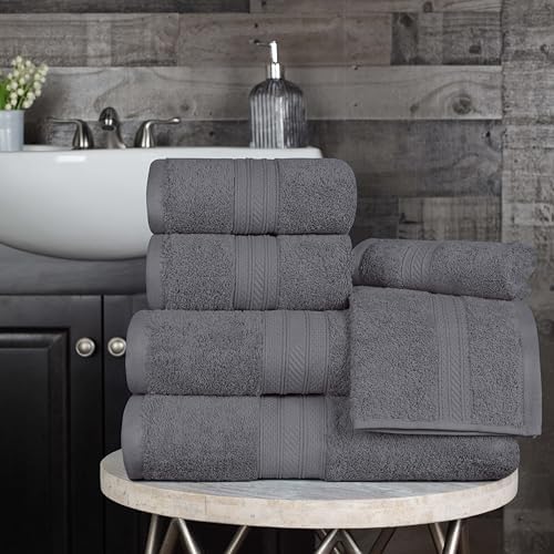 Superior 700 GSM 6-Piece Cotton Towel Set - Grey
