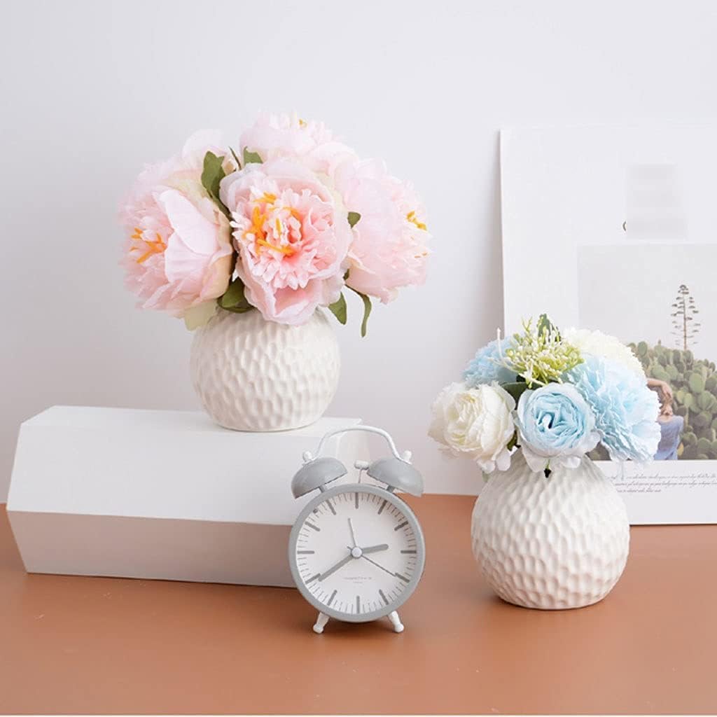 Fake Hydrangea Artificial Flowers with Ceramic Vase 1