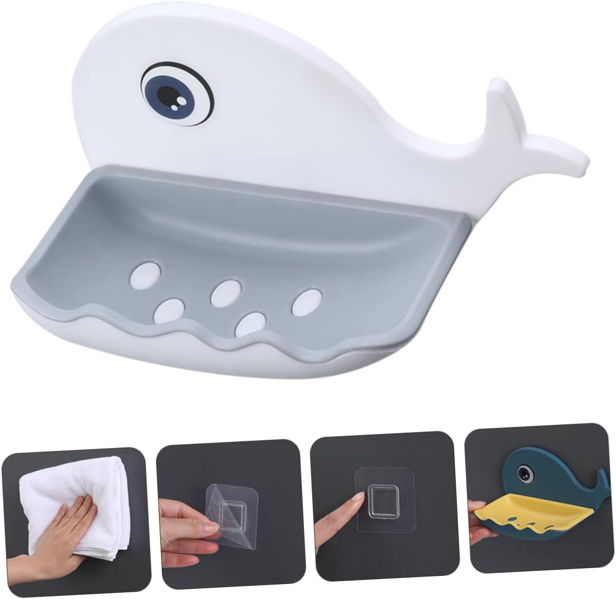 LIFKOME Whale Shaped Wall Soap Holder 1