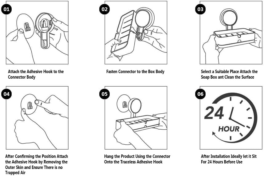 POTENTIA Adhesive Soap Holder - No Drilling Waterproof Removable