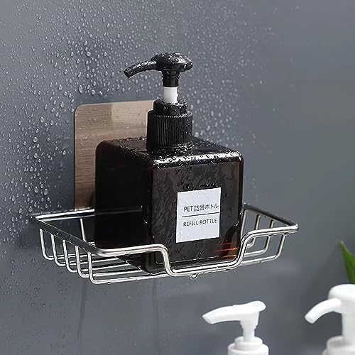 2-Pack Stainless Steel Soap Dish Holder with Self-Adhesive Hooks