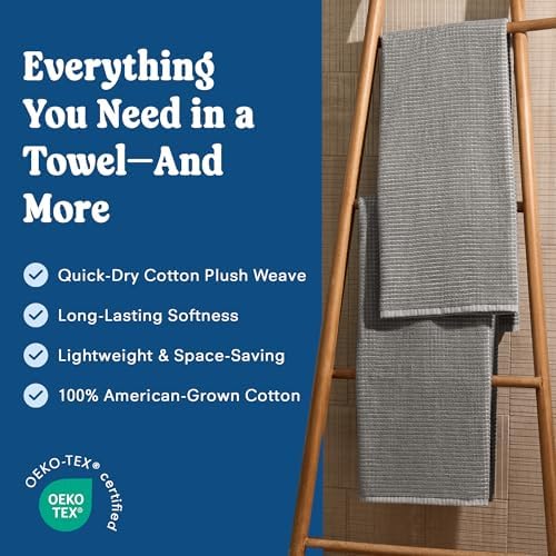 ONSEN Terry Cotton Bath Towel Set - Quick Drying Lightweight