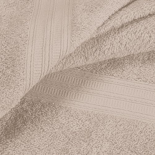 BOUTIQUO 6 Pack Cotton Towel Set - Tan
