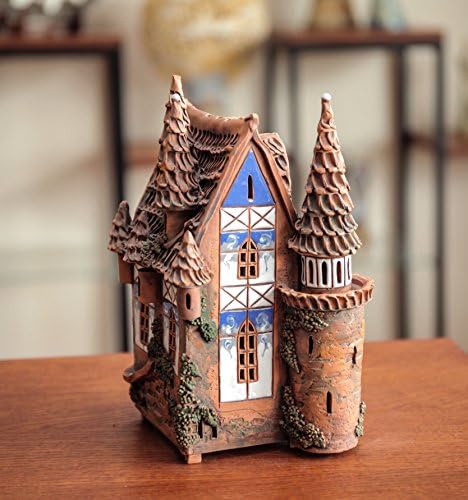 Midene Handmade Ceramic Tealight Candle Holder Fantasy Light House