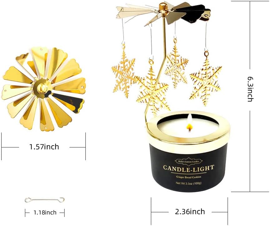 Kellys Custom Candles Rotating Snowflake Gift for Her