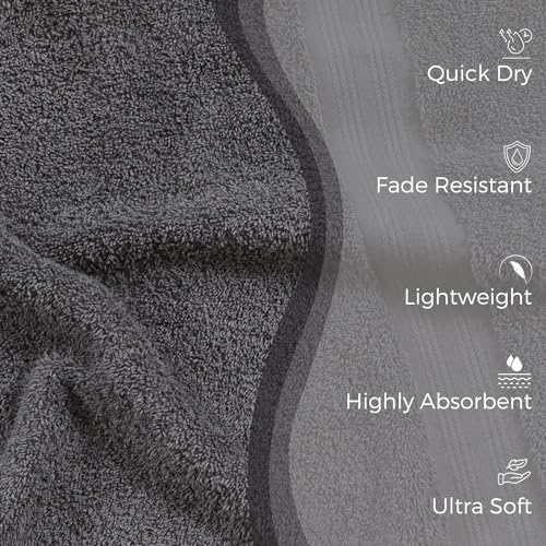 EuroSpa 4 Pack Premium Bath Towels Set - 30x54 Inches