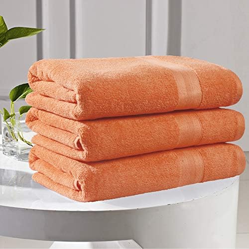 BOUTIQUO Premium Cotton 4 Pack Bath Towel Set - Orange 1