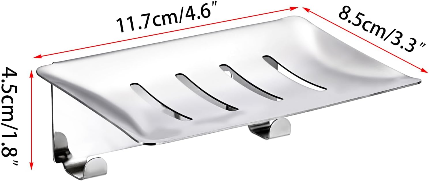 Sumnacon Stainless Steel Soap Dish with Hooks - Silver 1