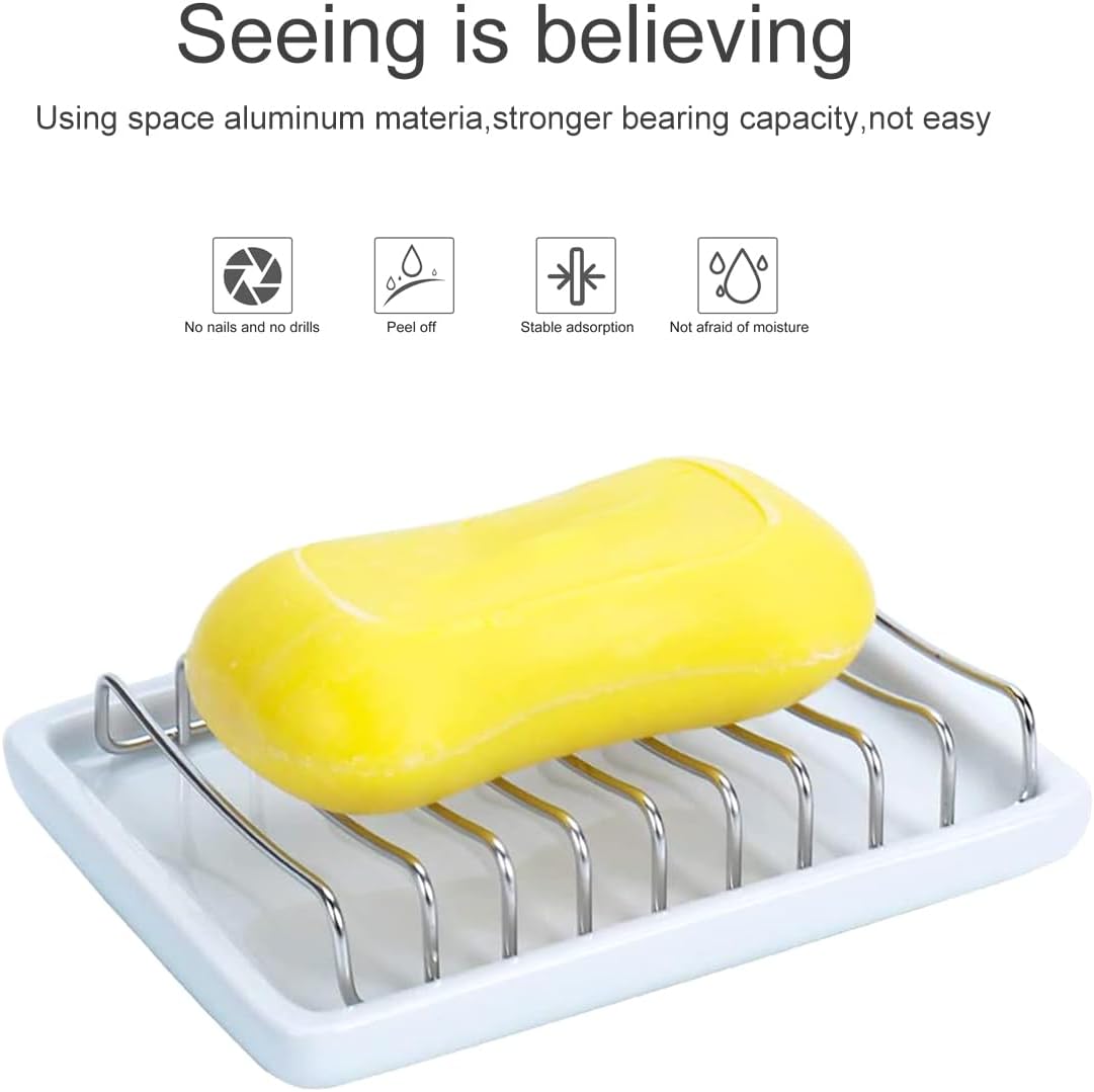Amosfun Stainless Steel Soap Dish with Drain