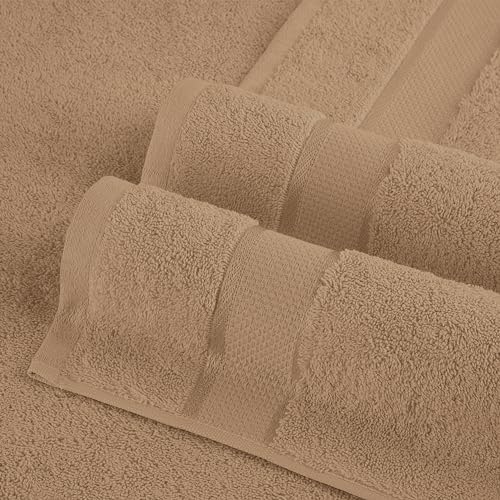 Elegant Comfort Premium Cotton 8-Piece Towel Set in Taupe