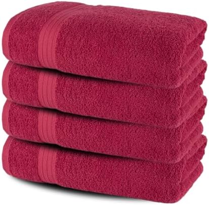 Textila Bath Towels - 30x60 Inch Pack of 4 1