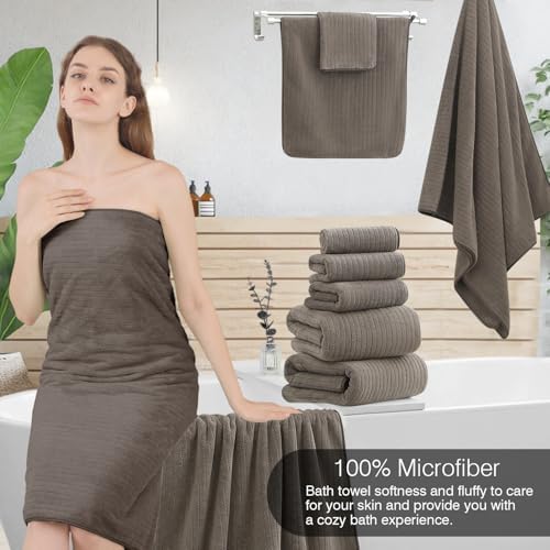 Hailea 18-Piece Family Bath Towel Set - Brown
