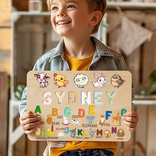 Personalized Wooden Name Puzzle for Toddlers 1