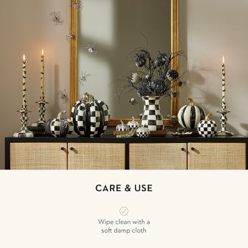 MACKENZIE-CHILDS Courtly Check Enamel Candlestick Holder 1