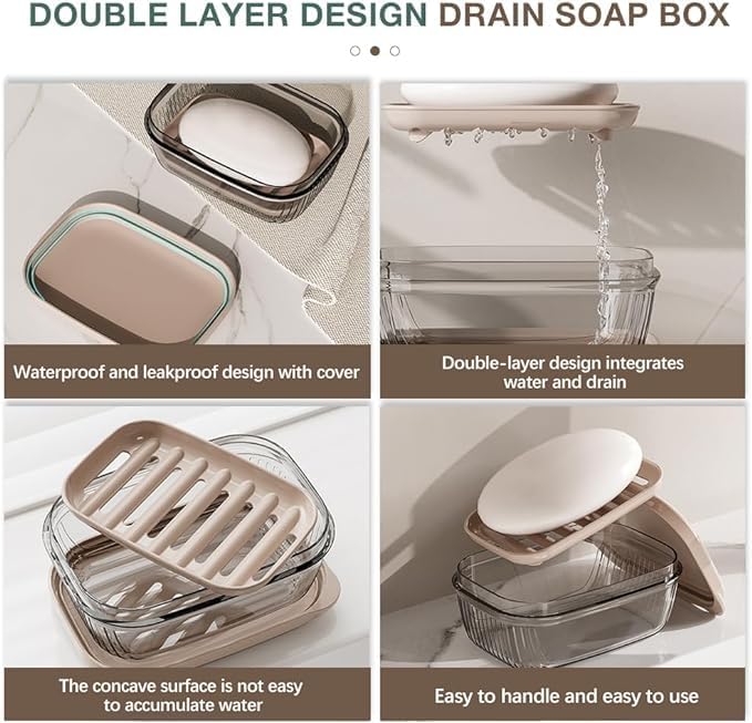 loutlo Travel Soap Case with Lid - Leakproof Portable Holder