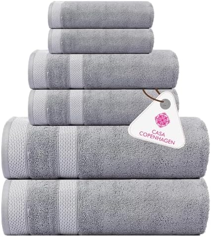 CASA COPENHAGEN Grey Violet Turkish Towel Set 6 Piece