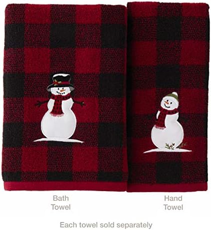 SKL Home Christmas Snowman Bath Towel Red