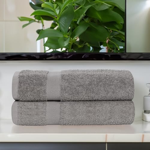 Superior 2-Piece Cotton Bath Sheet Set - Charcoal