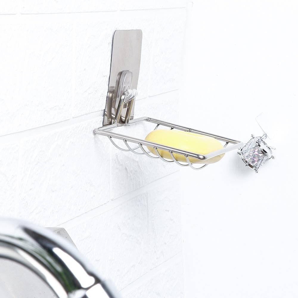 Stainless Steel Suction Soap Holder for Bathroom and Kitchen