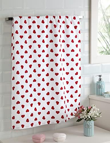 Cackleberry Home Red Hearts Bath Towels Set of 2