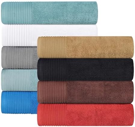 Superior Cotton 10-Piece Towel Set Brown