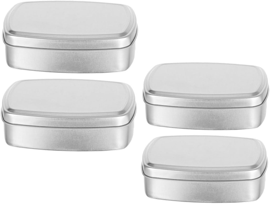 ERINGOGO 4pcs Aluminum Soap Boxes with Removable Lid 1