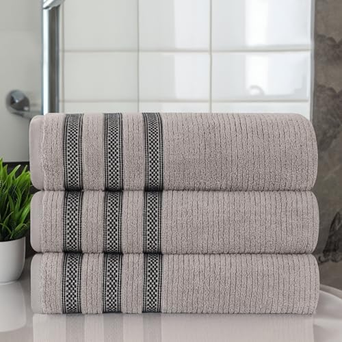 BLUENILEMILLS BNM Zero Twist Cotton Bath Towel Set of 3 Grey
