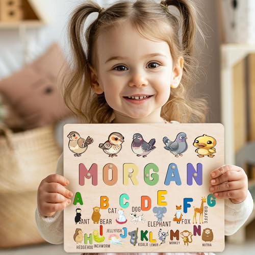 Personalized Wooden Name Puzzle for Kids 1-3 1