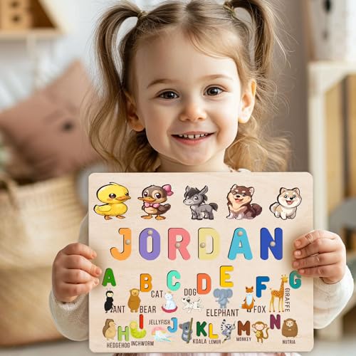 Personalized Wooden Name Puzzle for Baby Toddler