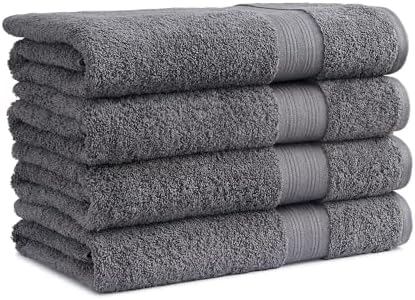 EuroSpa 4 Pack Premium Bath Towels Set - 30x54 Inches