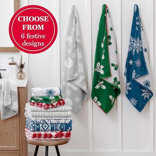 Martha Stewart Christmas Plaid Bath Towels Set of 2