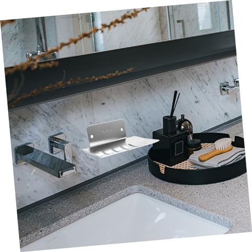 COOLHIYA Wall Mount Soap Dish No Drilling Needed Groove Design