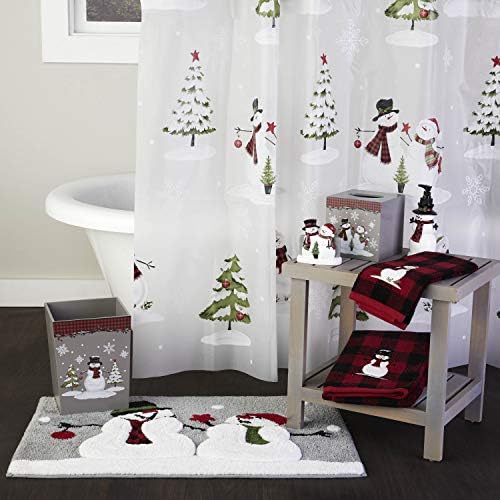 SKL Home Christmas Snowman Bath Towel Red