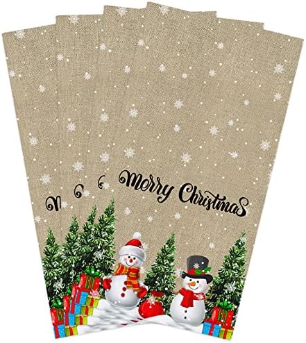 Rocking Giraffee 4 Pack Microfiber Towels Christmas Snowman Design