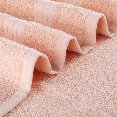 Textila Bath Towels - 30x60 Inch Pack of 4 Light Peach