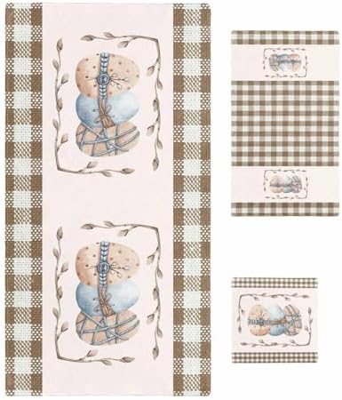 Chees D Zone Retro Easter Egg Leaves Cotton Bath Towel Set