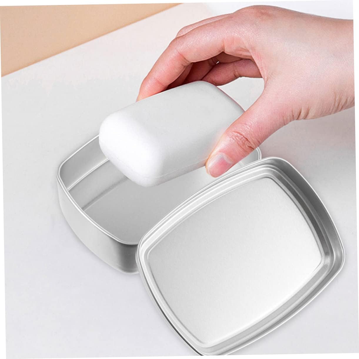 ERINGOGO 4pcs Aluminum Soap Boxes with Removable Lid 1