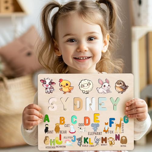 Personalized Wooden Name Puzzle for Toddlers 1