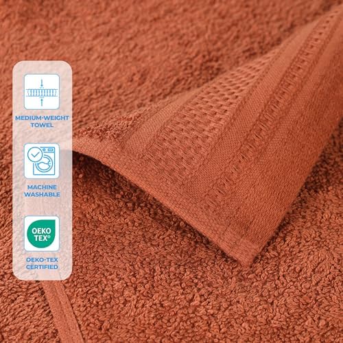 Superior 12-Piece Cotton Towel Set with Waffle Border