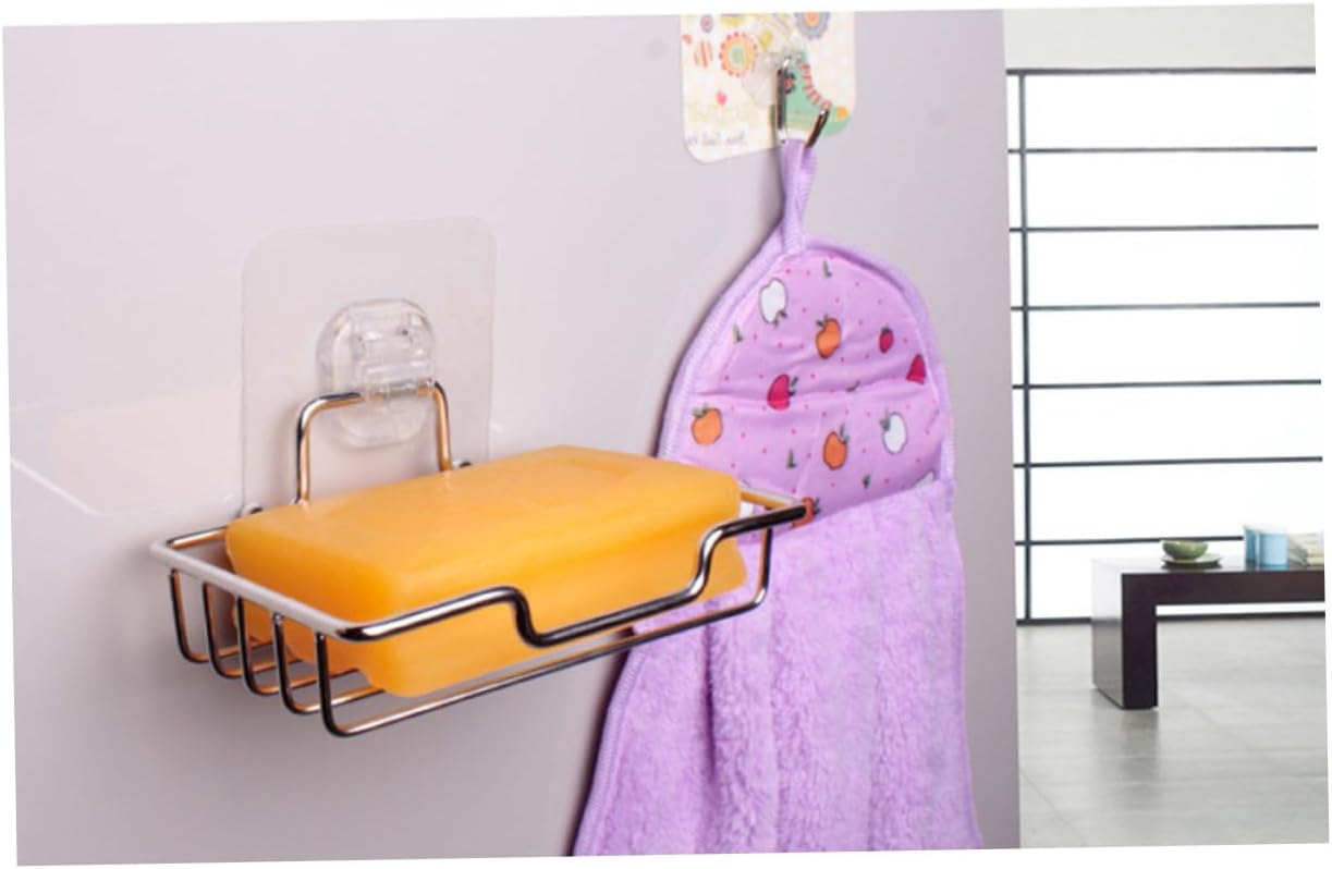 Wall Mounted Stainless Steel Soap Holder Self Adhesive for Bathroom and Kitchen