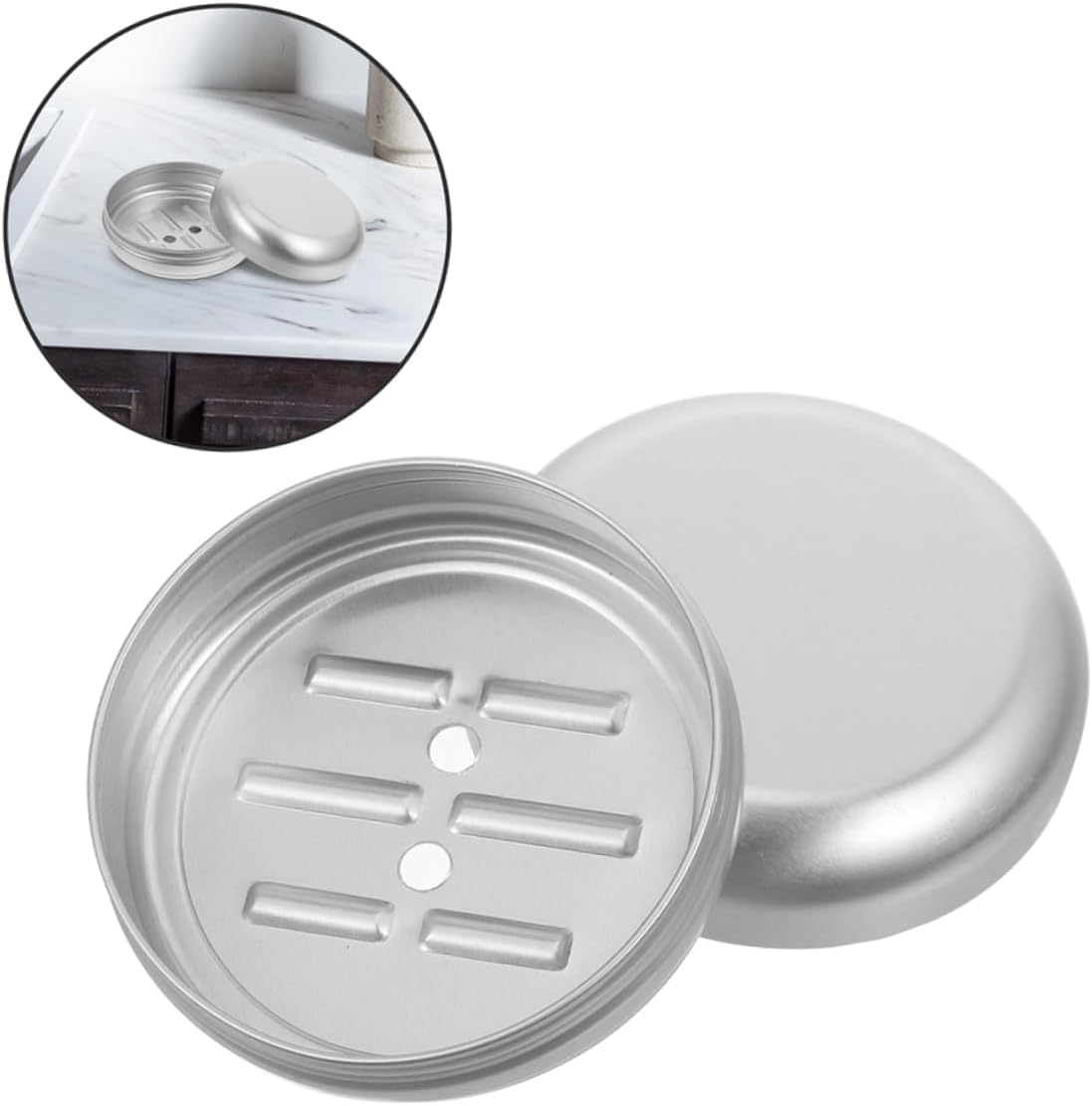 HEALEEP Portable Aluminum Soap Holder with Drainage Hole 1