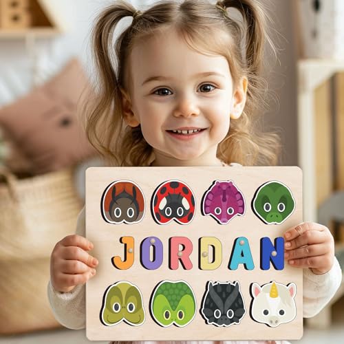 Personalized Wooden Name Puzzle For Kids 1-3 Years