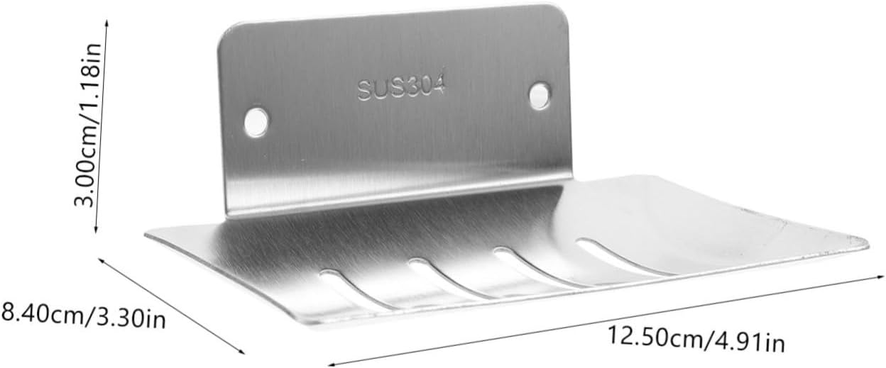 HOLIDYOYO Soap Dish Holder Wall Mount Rustproof Silver for Bathroom 1