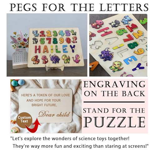 Personalized Wooden Name Puzzles for Toddlers 1-3