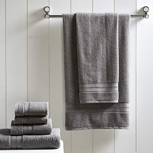 Modern Threads - 6-Piece Combed Cotton Towel Set in Charcoal