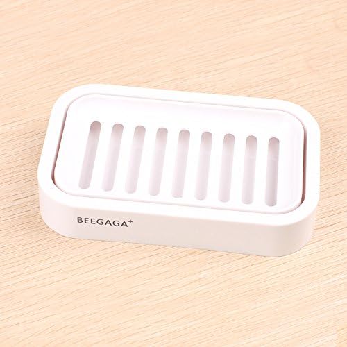 BEEGAGA Double Layer Plastic Soap Dish Holder