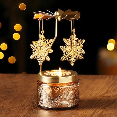 DAISRED Rotatable Scented Candle with Snowflake Design