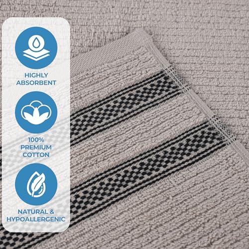 BLUENILEMILLS BNM Zero Twist Cotton Bath Towel Set of 3 Grey