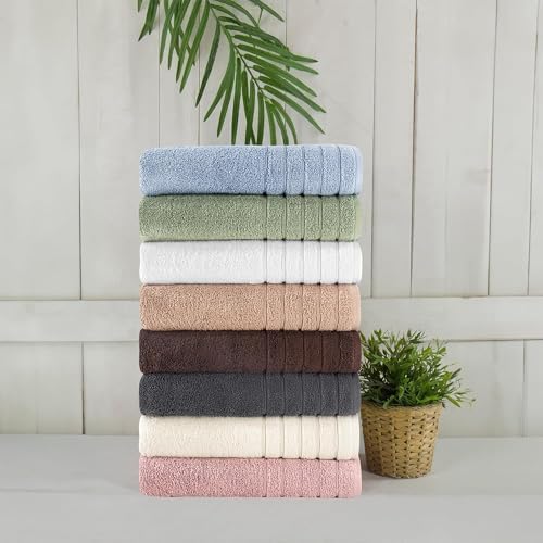 SALBAKOS 3-Piece Turkish Bath Towel Set - 100 Cotton 30x56 Rose