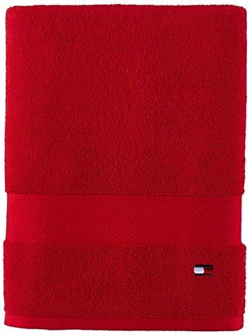 Tommy Hilfiger Solid Bath Towel 30 X 54 Inches Chinese Red